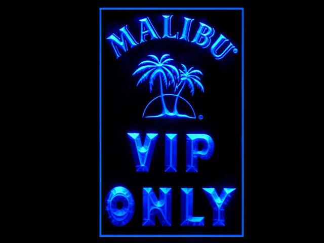 Malibu Rum VIP ONLY Tall Neon Light Sign